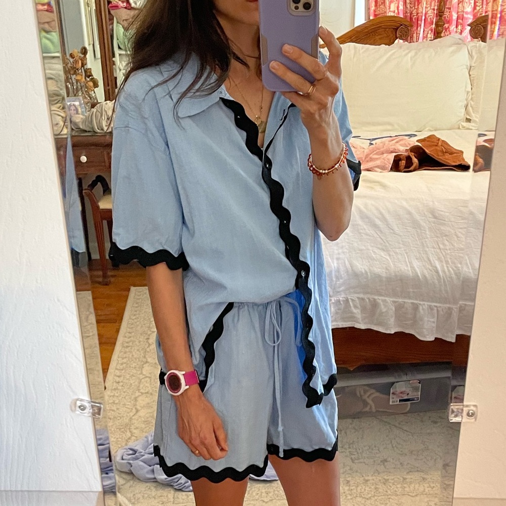 Blue Ric Rac Short Set
